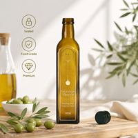 Bouteille d'huile d'olive en verre de luxe personnalisée, noir mat, 500 ml