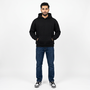 100% Cotton Blank <b>Thick</b> <b>Fleece</b> Heavy Weight Oversized Custom Print Logo Men's Hoodies & Sweatshirts Hoodies - Product Image 1