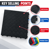 Dalles de sol modulaires en PP massif avec logo personnalisé OEM pour concessionnaires automobiles 4S, 400x400x18mm, système clic
