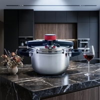 Autocuiseur domestique en acier inoxydable 304, à chauffe rapide, compatible gaz et induction, anti-explosion, argenté, accessoire de cuisine