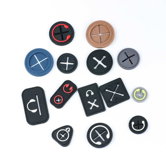 Best Selling Custom Black PVC Headphone Patch 3D Sew-On Earphone Port Hole Patches for Clothing