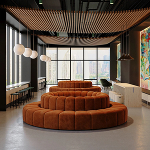 <span class=keywords><strong>Banco</strong></span> de sofá de recepción redondo moderno para sala de espera de vestíbulo de oficina y salón de centro comercial - Product Image 3