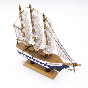 Barca a vela in legno modello nave barca a vela Decor modello fatto a mano oggetti decorativi per soggiorno modello di nave in legno - Product Image 5