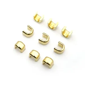 u-shaped brass zipper pin and box zipper top stop for Garment Stop Of U Shape Zip Stopper Zipper Top Stop metal strap end