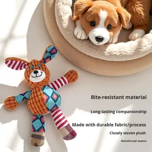 Mainan anjing mewah tahan gigitan tahan lama bentuk gajah rubah berbunyi mainan mewah suara untuk menjaga mereka sibuk mainan hewan peliharaan lucu untuk anjing - Product Image 4