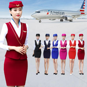 ホテルビューティーサロン高速鉄道アテンダント作業制服女性のための新しい秋のプロのスーツファッショナブルなベストとスカート - Product Image 2