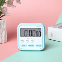 Timer Dial Plastik Mini Multifungsi Lampu LED Berkedip Ramah Lingkungan Kontrol Sentuh Baterai AA Hitung Mundur 60 Menit-Untuk Memasak
