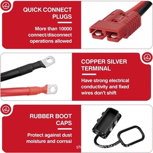 Venussar Winch <b>Power</b> <b>Cable</b> 7 Ft 4 Awg Copper Wire Heavy Duty Quick Disconnect Automotive Wiring 12V - Product Image 3