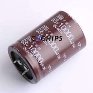 ตัวเก็บประจุอิเล็กโทรไลต์อะลูมิเนียมแบบ Snap-in รุ่น EKMH630VSN103MA50S ชนิด Through-hole (THT) ขนาด D35xL50 มม. 10000uF 20% 63V ขา 10 มม. - Product Image 1