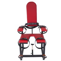 Chaise BDSM d'entraînement, de contrainte et de bondage, accessoire de punition, avec menottes et support pour baguette AV, pour la domination et le jeu de rôle de souveraine