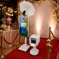 Photomaton pour enfants et adultes, hauteur réglable, télécommande, écran tactile 21,5'', logiciel gratuit et impression instantanée, photomaton DSLR