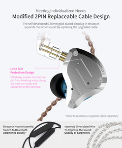 <span class=keywords><strong>KZ</strong></span> <span class=keywords><strong>ZS10</strong></span> <span class=keywords><strong>Pro</strong></span> HIFI หูฟังโลหะ4BA 1DD ไฮบริด10ไดรเวอร์,หูฟังตัดเสียงรบกวนหูฟัง In-Ear หูฟังเล่นกีฬาเล่นเกมพร้อมไมโครโฟน - Product Image 6