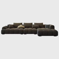 Canapé modulaire rectangulaire minimaliste italien avec housse amovible en tissu, extensible et gonflable, pour salon, salle à manger, hôtel