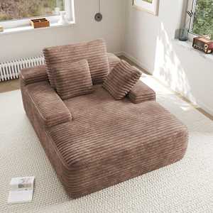 VOXHOME US Drop Shipping Apartment Living Room Vacuum Compressed Nordic <strong>Single</strong> Couch Reading Lounge Corduroy Boneless <strong>Sofa</strong> <strong>Bed</strong> - Product Image 4