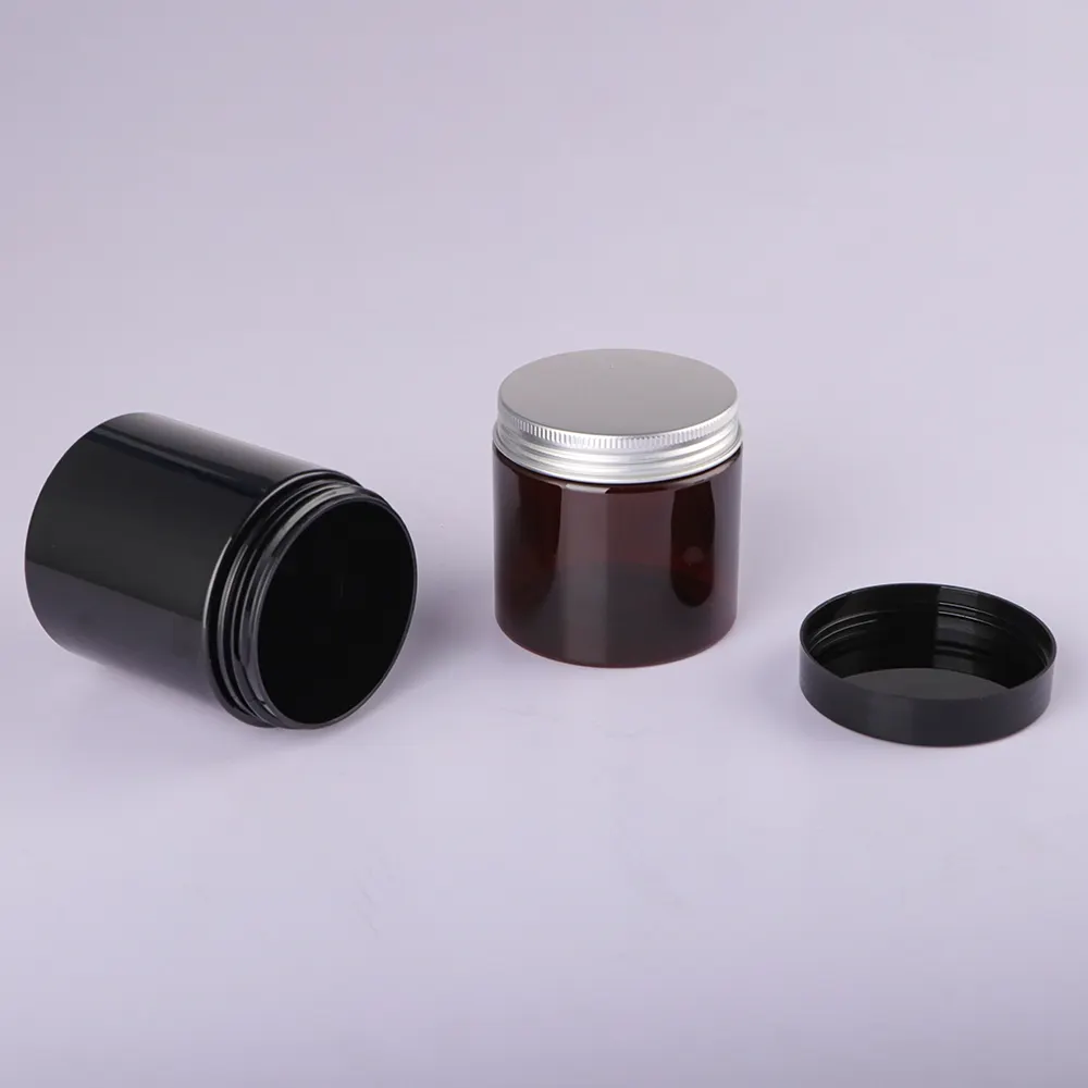 plastic jar with metal lid