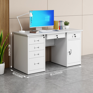 Escritorio de Oficina Moderno de Acero Inoxidable con Cajones con Cerradura - Estación de Trabajo Duradera y Ecológica para Uso en el Hogar/Oficina con Almacenamiento - Product Image 3