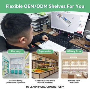 Estantería Plegable <span class=keywords><strong>de</strong></span> Acero Personalizable para Farmacias - Estantes Ajustables <span class=keywords><strong>de</strong></span> Una Sola Cara para Exhibición en Supermercados y Medicamentos - Product Image 5