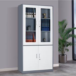 Muebles de oficina Gabinete archivador de metal de 2 puertas con cerradura Estantes ajustables Gabinete de almacenamiento de acero - Product Image 4