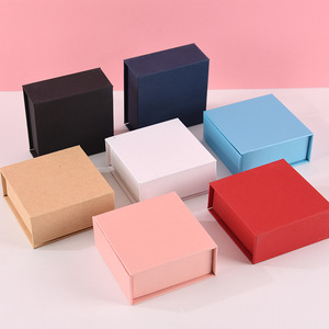 Custom Logo Packaging Jewelry Box Magnetic Custom Foldable Jewelry Box Luxury Multicolor Jewelry Gift Packaging Box