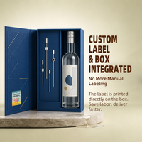 Coffret Cadeau de Luxe pour Vodka avec Étiquette VOID Personnalisée, Emballage pour Bouteille Unique de Spiritueux avec Sceau Holographique OEM
