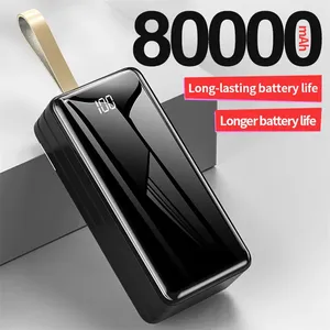 Super gran capacidad 80000 Mah banco de energía portátil batería de litio 10W adaptador de viaje Universal para <span class=keywords><strong>iPhone</strong></span> hogar negro blanco - Product Image 2