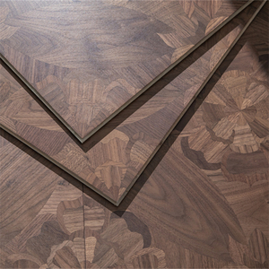 Lantai Kayu Rekayasa Rustic Walnut Hitam Desain Bebas untuk Ruang Tamu Teknik Halus - Product Image 2