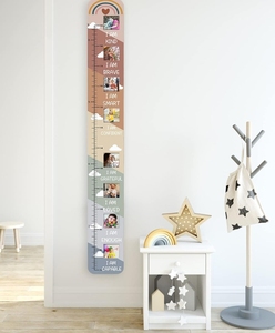 Precio de fábrica personalizado Regla de <span class=keywords><strong>madera</strong></span> Altura de crecimiento Regalo del Día de los niños Colgante de pared - Product Image 6