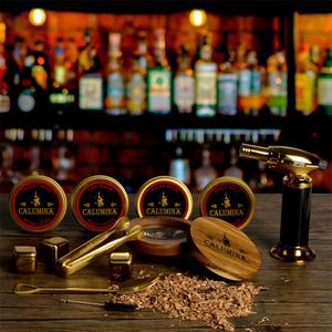 Kit de fumoir à cocktails doré avec torche pour whisky, bourbon, vin, old fashioned, viande, café, fromage, pomme - Product Image 2