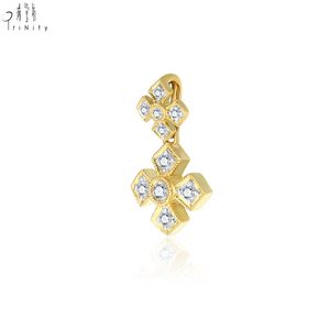 Nuevo y Popular, Joyería Vintage Exquisita, Colgante de Cruz de Oro Sólido de 18K con Diamantes Naturales, Ideal como Regalo para Mujer - Product Image 2