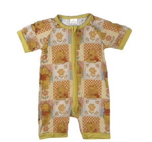 RTS Geen minimale bestelhoeveelheid Diverse bedrukte bamboe <span class=keywords><strong>baby</strong></span> slaapkleertjes <span class=keywords><strong>Baby</strong></span> zomer shortie <span class=keywords><strong>Baby</strong></span> bamboe korte romper met rits Kan op maat gemaakt worden - Product Image 1