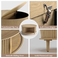 Mesa de Centro Convertible de Madera Clara con Tapa Abatible y Almacenamiento Oculto, Diseño Escandinavo para Sala de Estar