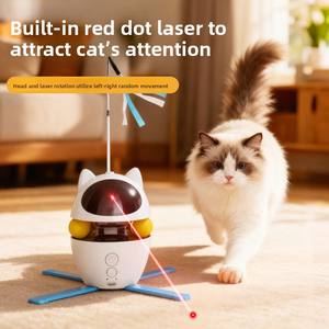 Jouet pour <span class=keywords><strong>chat</strong></span> électrique intelligent, classique et moderne, avec baguette interactive, laser rotatif et jeu automatique pour soulager l'ennui <span class=keywords><strong>en</strong></span> intérieur - Product Image 2