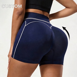 Shorts de yoga pour femmes à taille haute, effet push-up, séchage rapide, en nylon et élasthanne, anti-transparence, sensation seconde peau, pour la gym, le yoga et la course à pied - Product Image 2