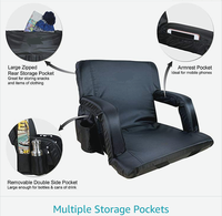 Coussin de siège de stade ultra compact et pliable avec dossier inclinable, chaise portable pour gradins, pour une utilisation en extérieur en toutes saisons