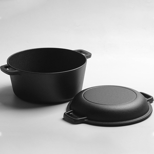 Nouveau produit double face utilisé meilleur 26cm 3qt Camping antiadhésif cuisinière huile végétale <span class=keywords><strong>fonte</strong></span> pot hollandais four - Product Image 2