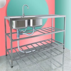 Equipo personalizado para salón de hotel y restaurante, cuenco doble para exteriores, acero inoxidable, lavado a mano, fregadero de cocina portátil, tanque de agua - Product Image 5