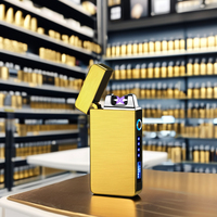 Briquet Électrique Classique Professionnel Créatif USB Rechargeable Coupe-Vent Double Arc Personnalisable avec Logo Cadeau pour Extérieur