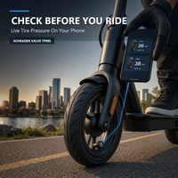 Capteur TPMS pour Moniteur de Pression des Pneus de Trottinette Électrique, Valve Schrader, Durable, 3V, Alerte en Temps Réel via Application iOS/Android