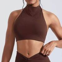 Cloud Hide Crop Top de Yoga Sans Dos pour Femmes Adultes, Coupe Ajustée, Séchage Rapide, Soutien-Gorge de Sport, Débardeur de Fitness, Pilates et Entraînement en Salle de Sport