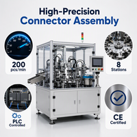 Machine d'assemblage de connecteurs entièrement automatique QFW, 200 pièces/min, équipement de composants électroniques contrôlé par PLC