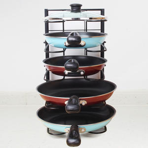 Wholesale Hot Sale 5 Layers Pan Holder <b>Heavy</b> <b>Duty</b> Metal Steel Organizer Rack Folding Pot Storage Shelf for Kitchen Cabinet - Product Image 2