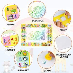 Doodle Matte Große Größe 47 "X 35" von Wasser Zeichnung Matte für Kinder mit 4 Magie Wasser Stifte und 17 Formen, kein Chaos Kinder Bildung - Product Image 5