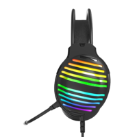 Casque de jeu filaire USB PJT-DEP2477 avec codecs AAC, haut-parleurs dynamiques et coussinets d'oreille en mousse à mémoire de forme, microphone inclus