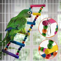 Lot de 6 jouets colorés pour oiseaux : balançoire, jouet à mâcher, échelle d'escalade, hamac, jouets pour perroquets avec clochettes