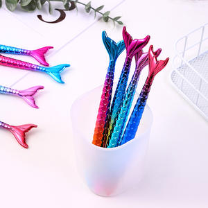 قلم جل بتصميم ذيل حورية البحر الكوري الإبداعي عبر الحدود، قلم توقيع خيالي أزرق ملون، هدية بلاستيكية 0.5 مم - Product Image 4