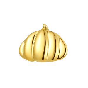 Boucles d'oreilles unisexes classiques en or massif 14 carats avec micro-incrustation <span class=keywords><strong>de</strong></span> zircon en forme <span class=keywords><strong>de</strong></span> fantôme, Eternal Metal - Product Image 5