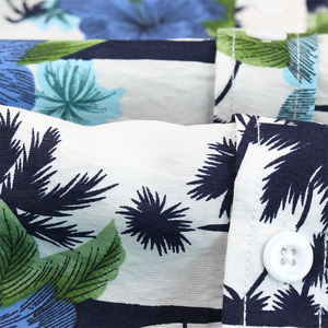 Suministro de fábrica de los hombres de algodón estilo tropical palm de manga corta impresas de manga corta camisa hawaiana - Product Image 5