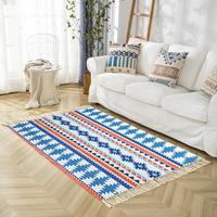 Nouveau tapis tissé antidérapant à poils ras en polyester à motif géométrique HR, lavable en machine, pour chambre et salon, décoration intérieure