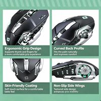 Souris de jeu sans fil OEM pour fabricant en gros avec éclairage LED à molette rotative, rechargeable, silencieuse et ergonomique