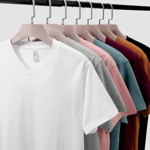 V-neck 100% Cotton Short Sleeve t-shirt Unisex Custom Plain V Neck T Shirt